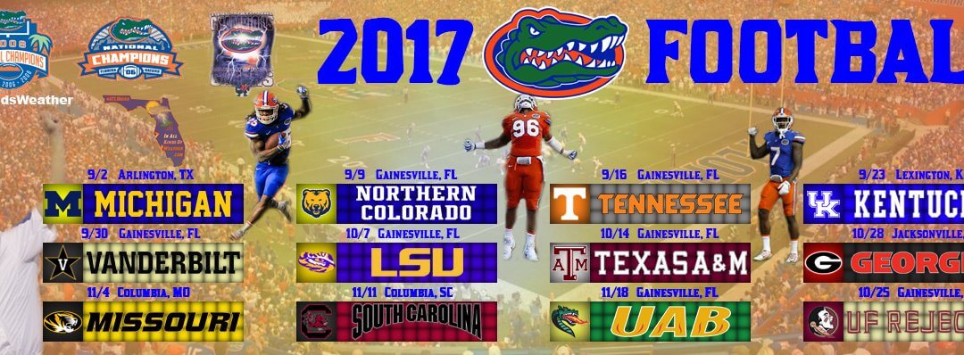 Photo Collage: 2017 Gator football schedule lock screens/headers