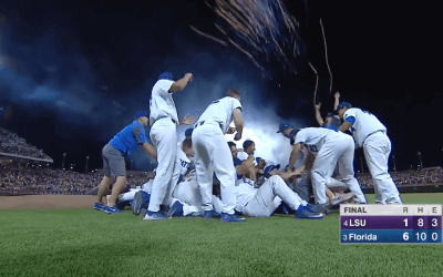 Listen: Mick Hubert loses his mind calling final out of Gators’ win CWS Finals