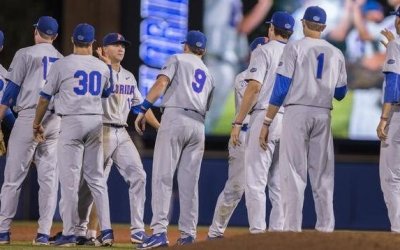 Top ranked Gators overcome errors to slog past FAU, through Gainesville Regional