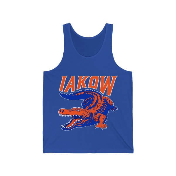 IAKOW Full Logo Unisex Jersey Tank Top- White, Orange, Blue, or Black - Image 7