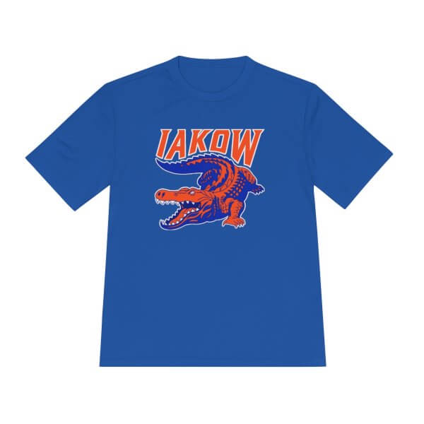 IAKOW Full Logo Unisex Sport Moisture Wicking Tee- White, Orange, or Blue - Image 13